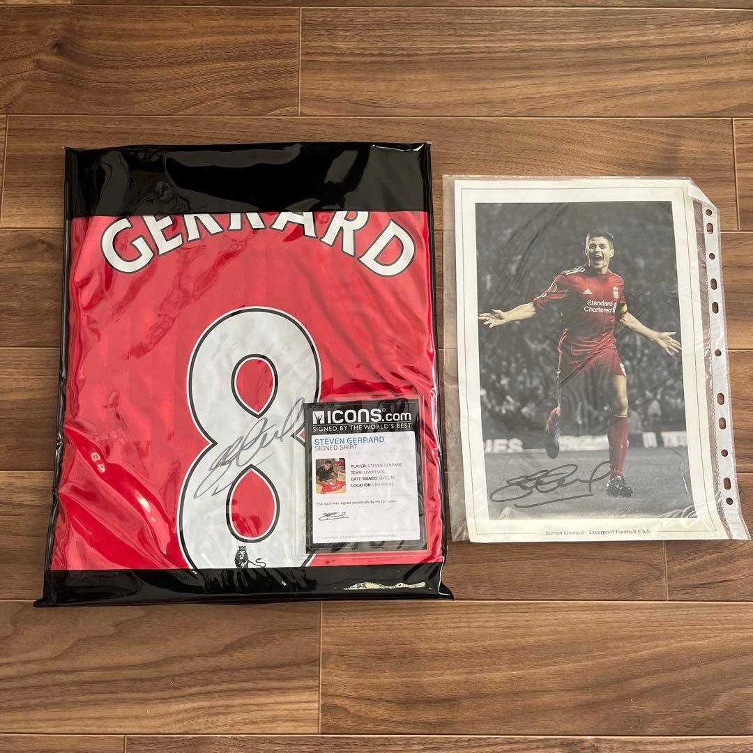 【未開封】ジェラード 直筆サイン入りユニフォーム ICONS