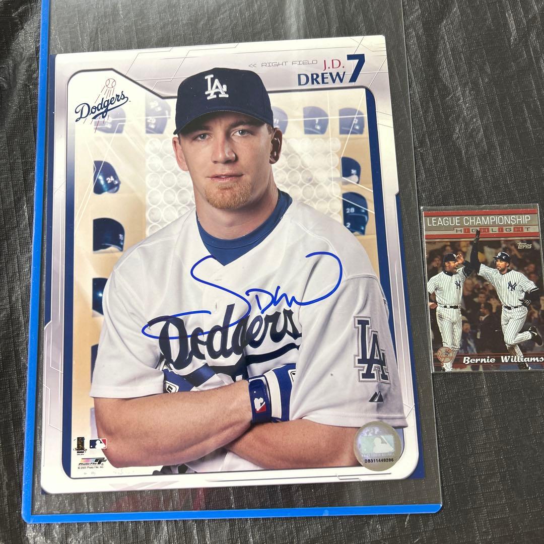 MLB  JD Drew ドリュー　直筆サイン入りフォトロスアンゼルスドジャース
