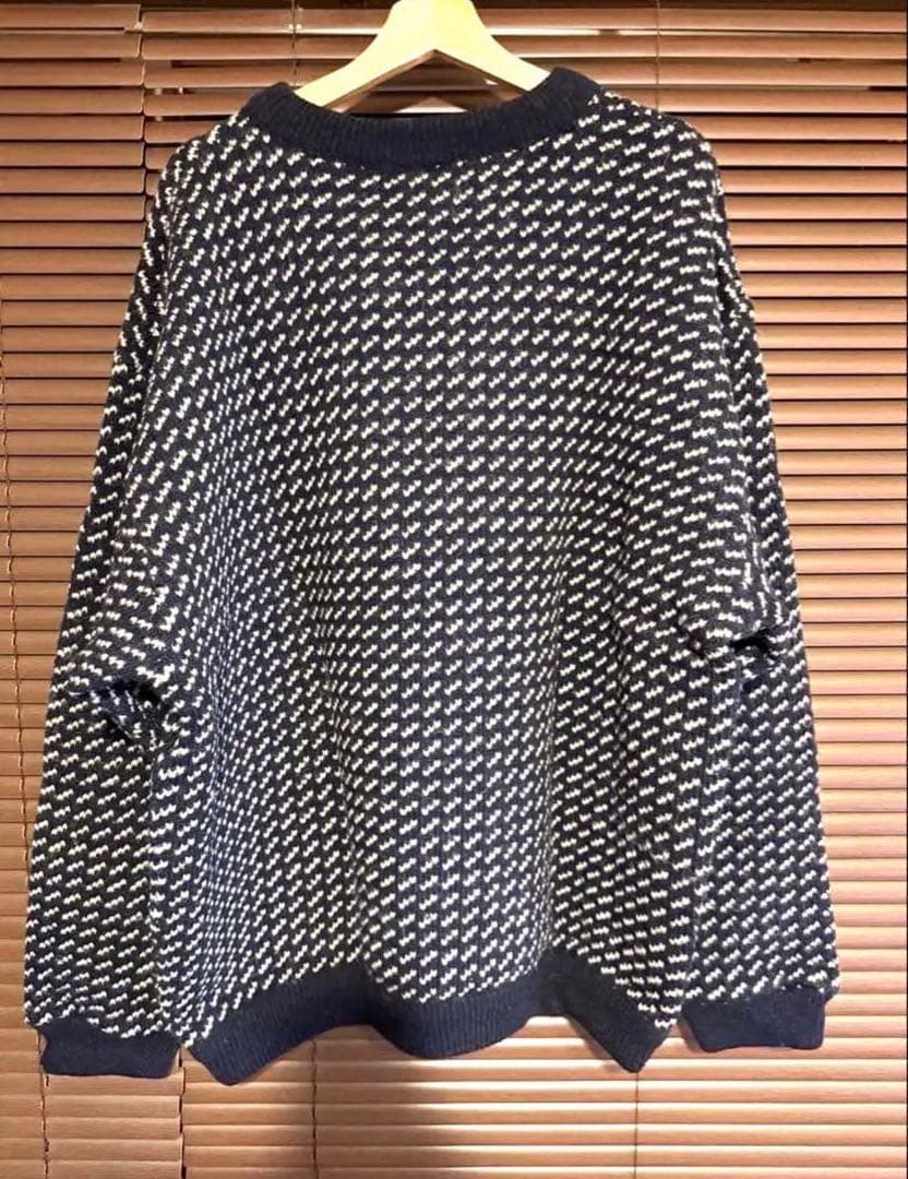 て*ん様 80s L.L.Bean エルエルビーン バーズアイ ニット ネイビー