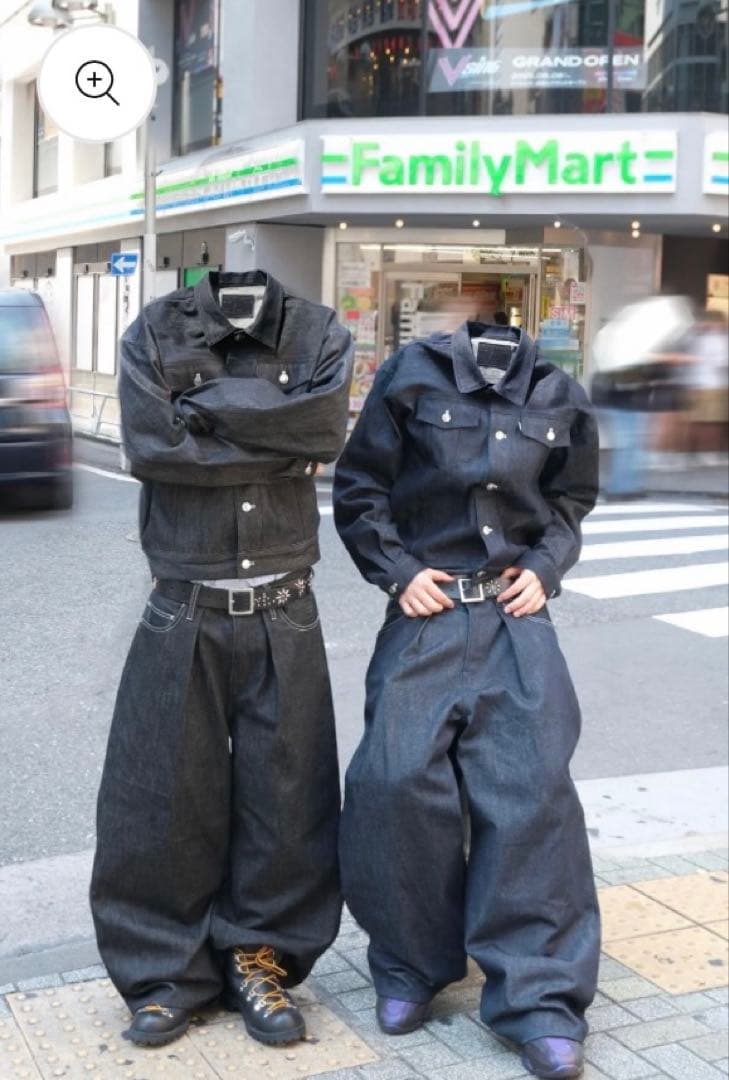 BELVET Classic Rigid Tuck pants ダークデニム