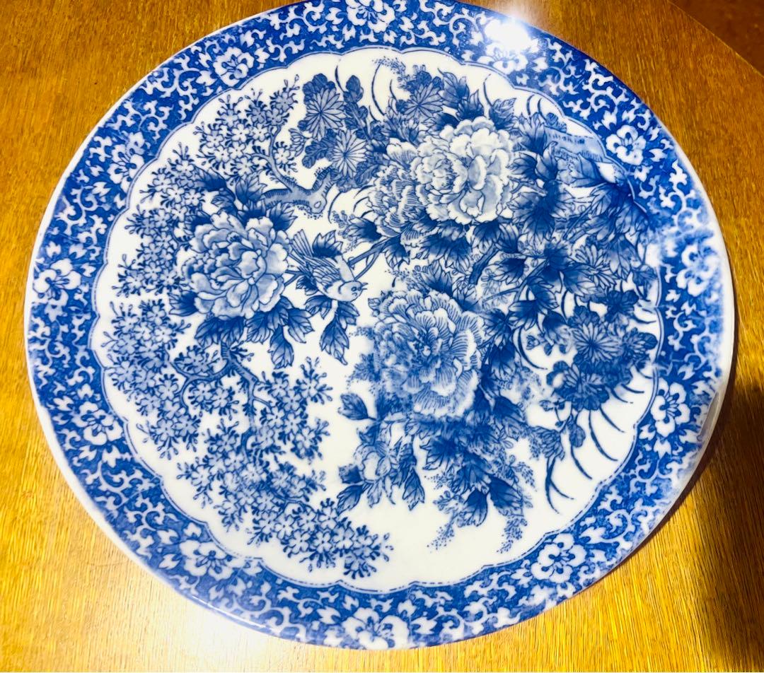 花鳥絵の大皿⭐︎古伊万里