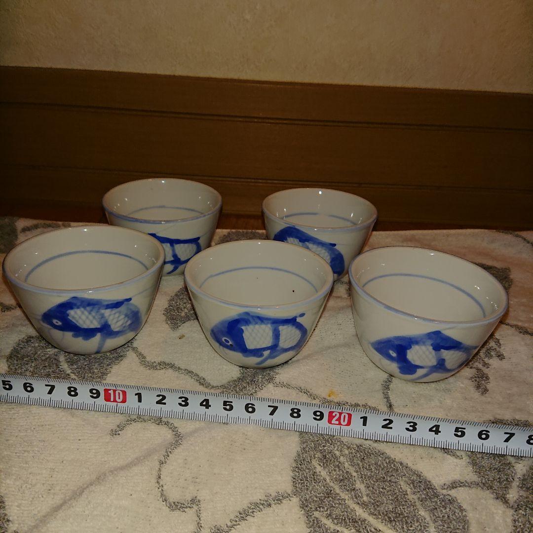 中国景徳鎮、鯉絵柄、染付