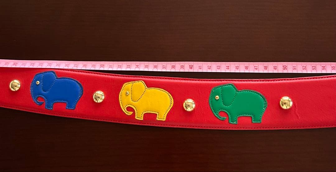 GIVENCHY ジバンシー　ベルト　ヴィンテージ　赤　ゾウ　フランス製　希少