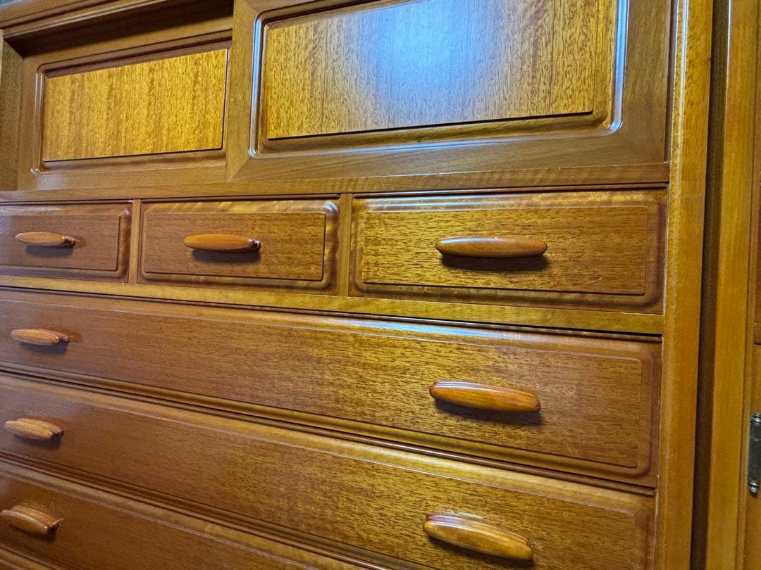 木製ブラウン多段引き出しタンス３つセット