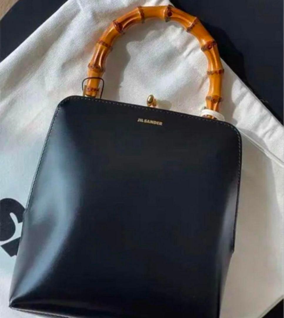 ハンドバッグ　がま口　バンブーハンドル