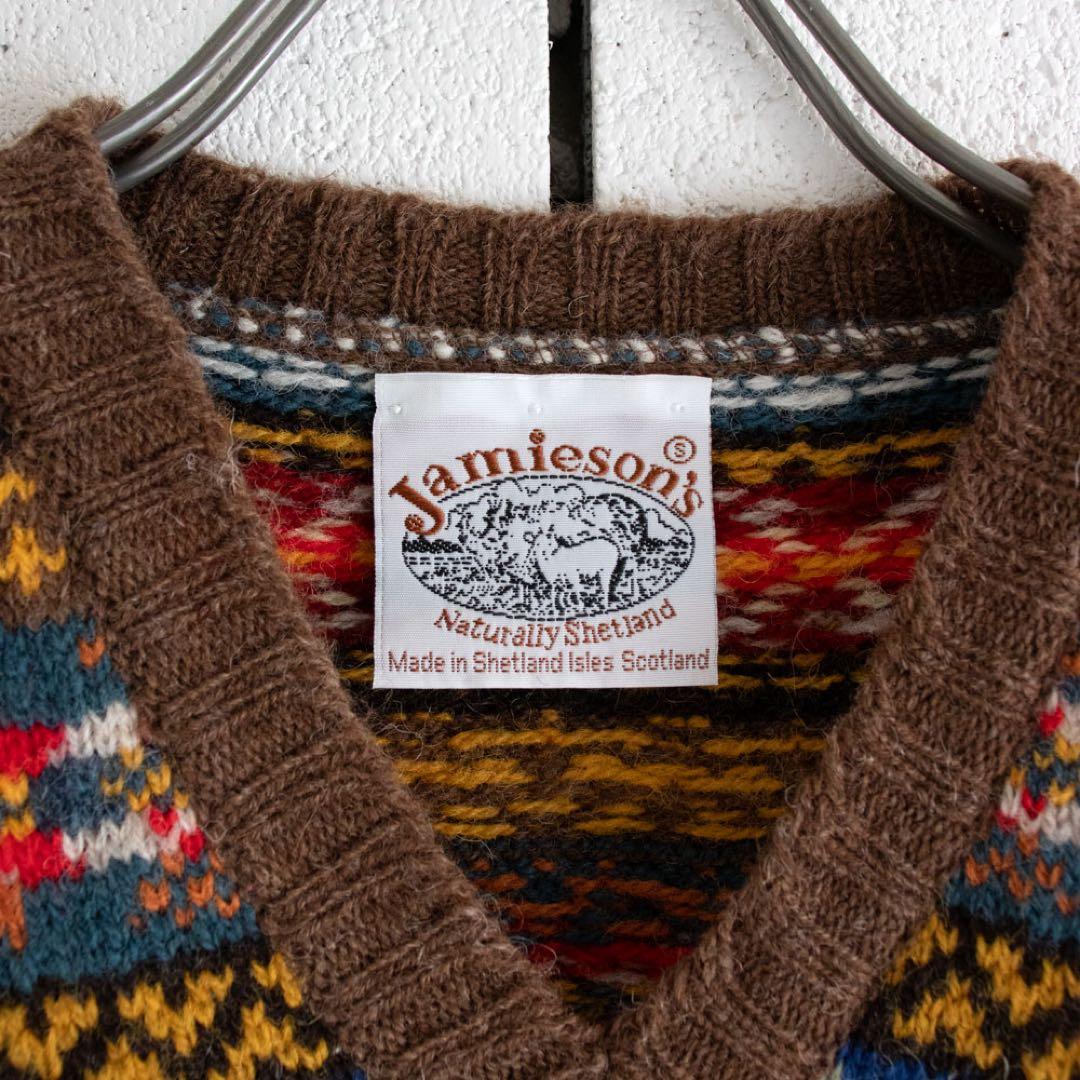 Jamieson's フェアアイル柄ベスト　スコットランド製