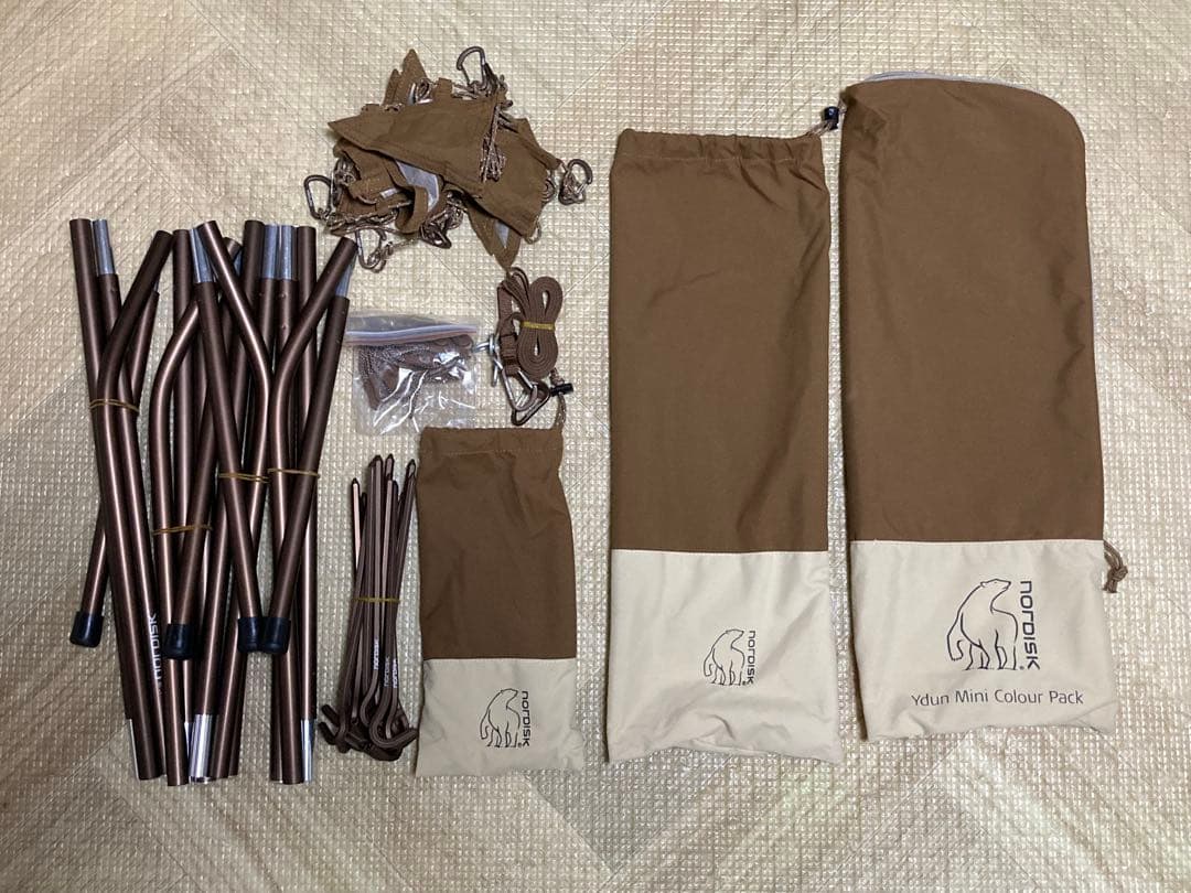 【未使用品】ユドゥンテックミニ テント本体＋カラーパック（ブラウン）セット