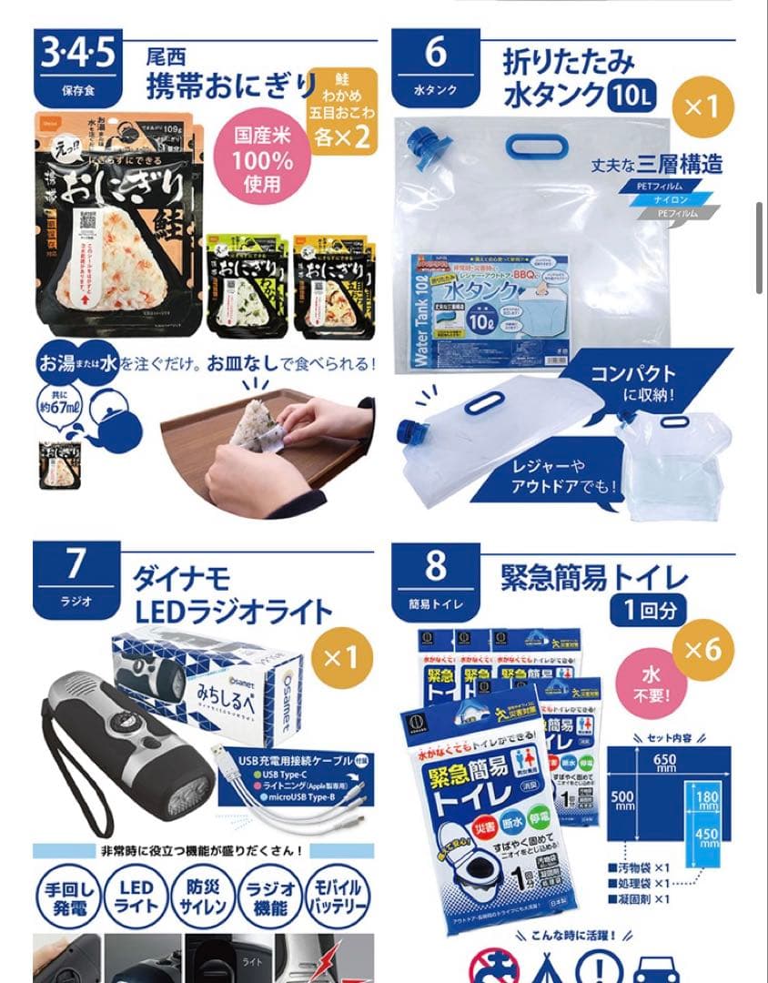 ★新品★オサメット　オリジナル防災リュック＆防災セット　2人用