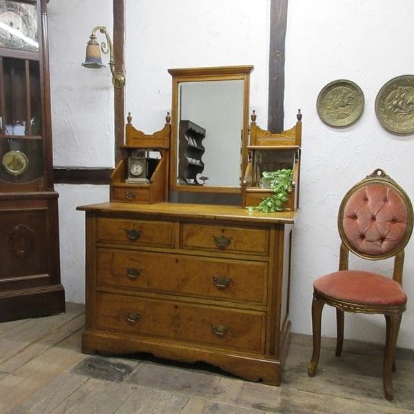 イギリス アンティーク 家具 ドレッシングテーブル ドレッサー 鏡台 6216c