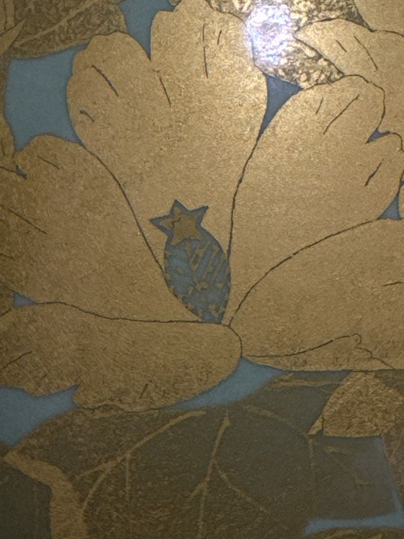 最上品 人間国宝 吉田美統 作 釉裏金彩 芙蓉文 花瓶 共桐箱 約26.2cm