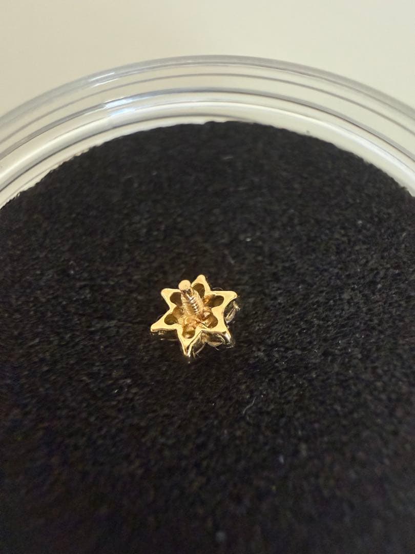 PICOLLET K18YG/PT ダイヤモンドフラワーピアス