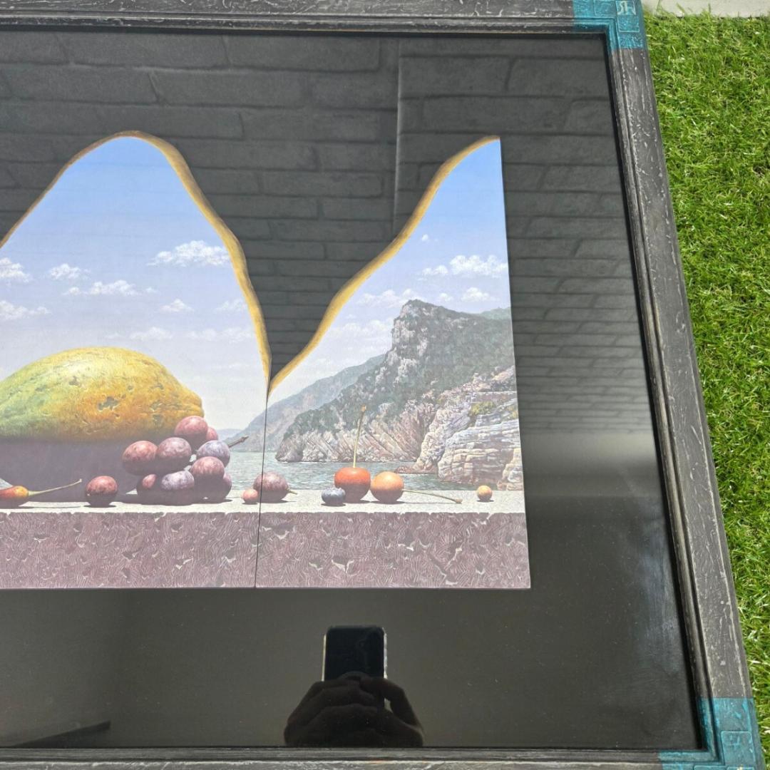 h*u様 細迫 諭「大地と海と果実」 額装 絵画 アート 現代美術