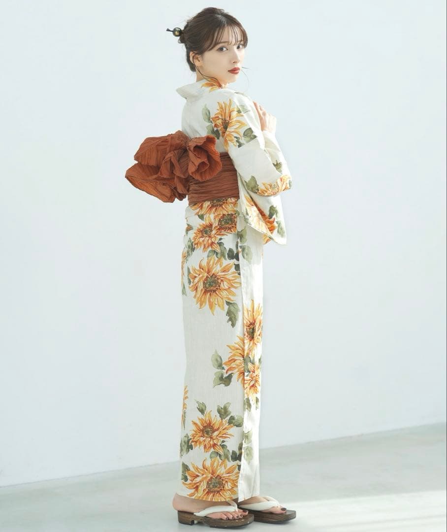 Dita 浴衣　夏色の向日葵しらべ　浴衣5点セット(ゆかた・帯・下駄・腰ひも等)
