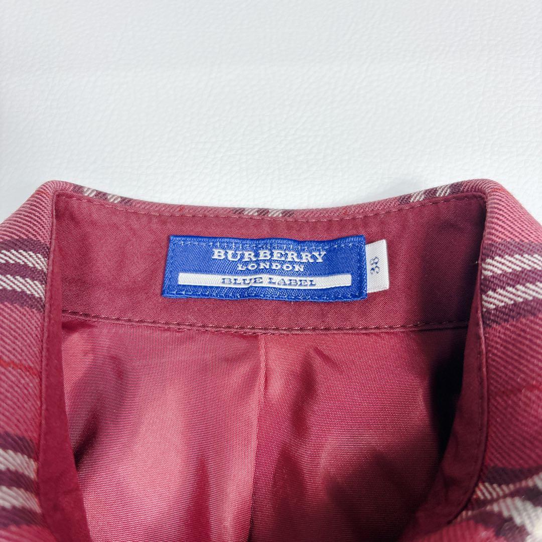 未使用級✨バーバリーブルーレーベル ノバチェックシャツワンピース ホース刺繍 M