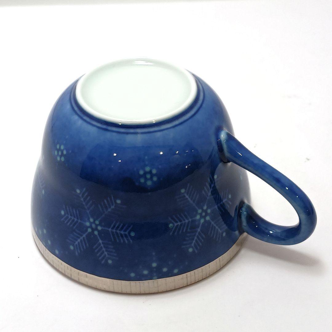 Y2716 十四代 今泉今右衛門造 本人作 色絵吹墨墨はじき 雪文 珈琲碗　#4