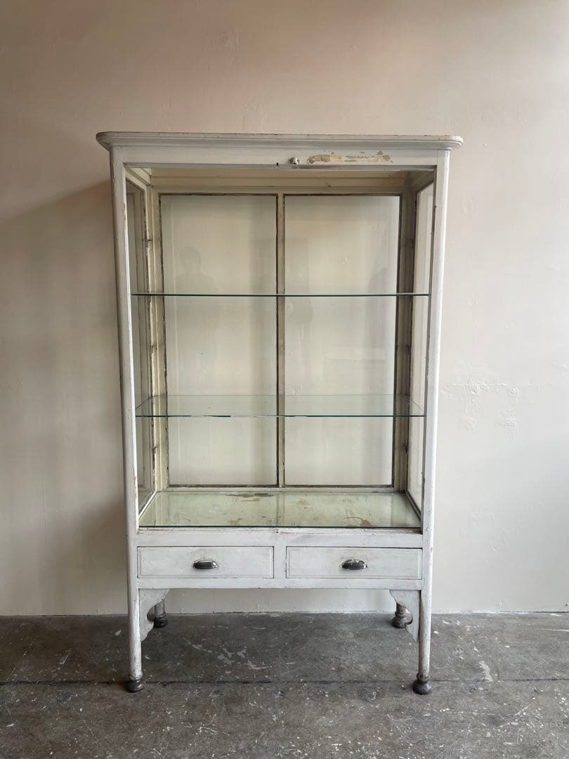 【アンティーク】ケビント　医療棚　ビンテージ　ショーケース　イギリス　フランス