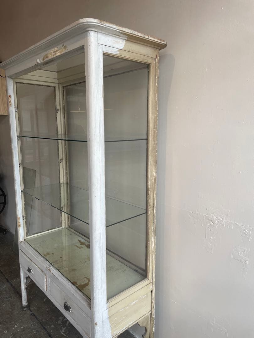 【アンティーク】ケビント　医療棚　ビンテージ　ショーケース　イギリス　フランス