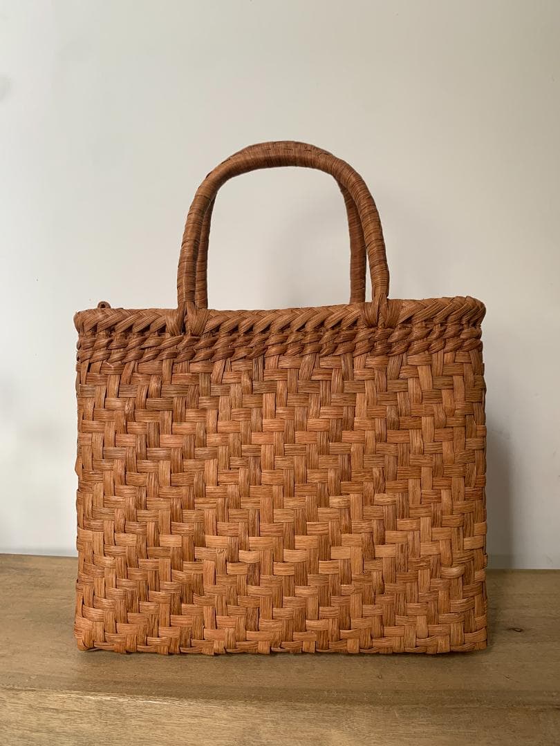 山葡萄 かごバッグ 網代編み 籠 手提げ 内布付き