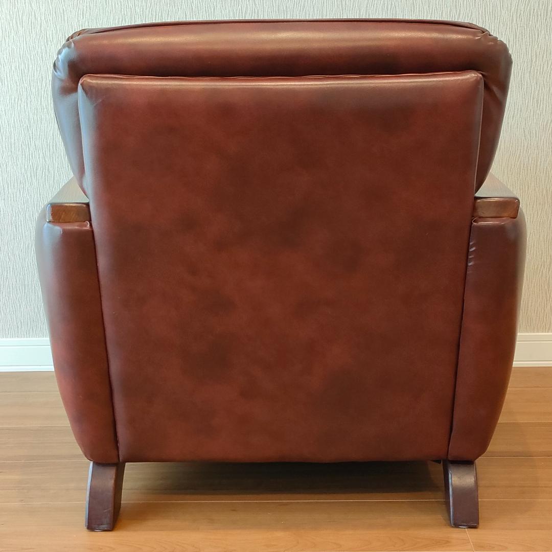 ヴィンテージソファ　1人掛け　ひじ掛け　レザー②