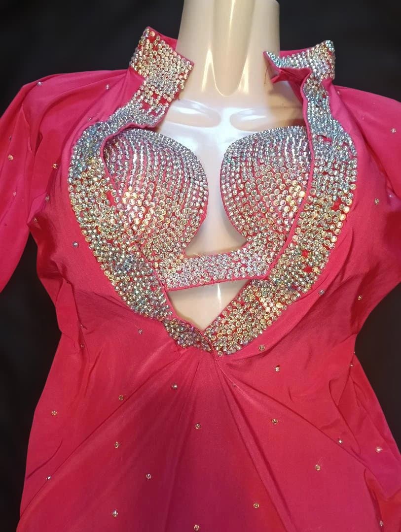 【新品Sale】エジプト製ピンク ベリーダンス サイーディ&バラディセットアップ