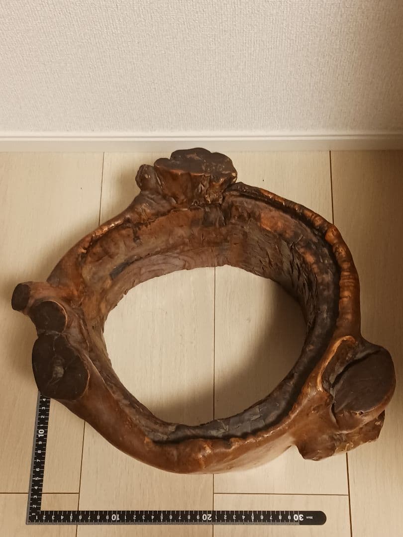 唐木 天然木 切り抜き 切り株 瘤 火鉢 時代物 明治期～大正 根木