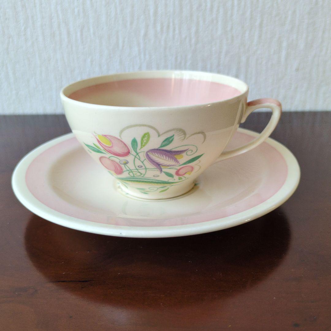 スージークーパー＊ドレスデン＊カップ＆ソーサーとプレート＊ピンク＊トリオ