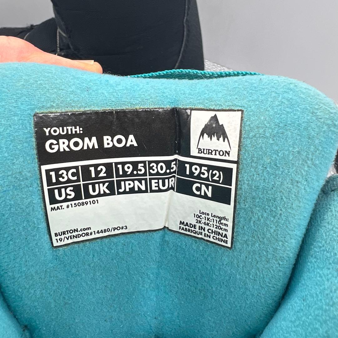 BURTON Kids' Grom BOA スノボ ブーツ キッズ 19.5