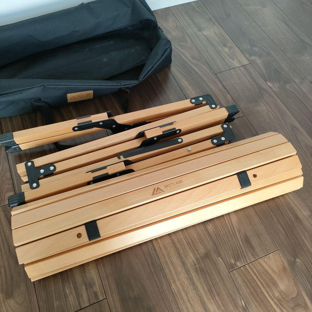 VASTLAND ウッドロールテーブル 120×70cm　アウトドアテーブル