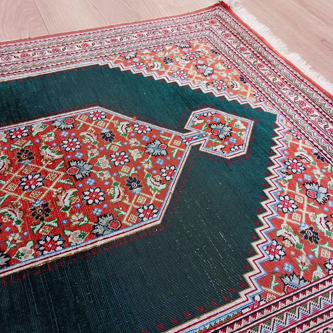 専用Y3250 ペルシャ絨毯 クム産 シルク100% 手織り90万ノット