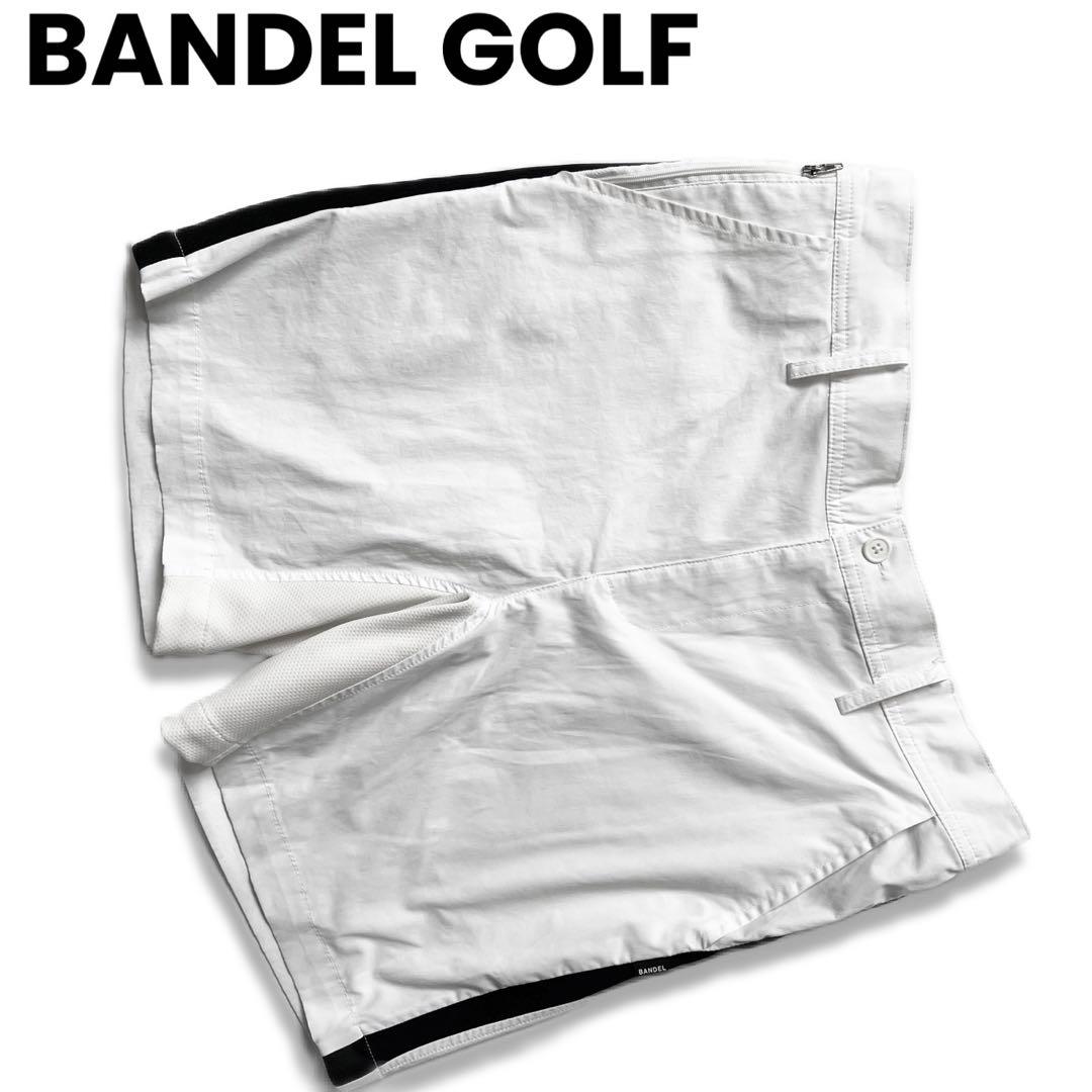 BANDEL GOLF バンデルゴルフ　ハーフパンツ　ズボン　ロゴ　M-L 白黒