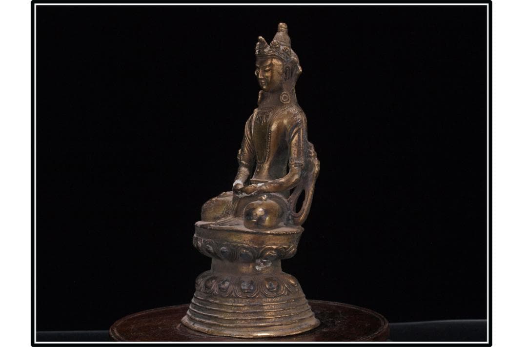 貴重品　唐時代銅製仏像　唐物骨董品 古美術 DE859B2-3