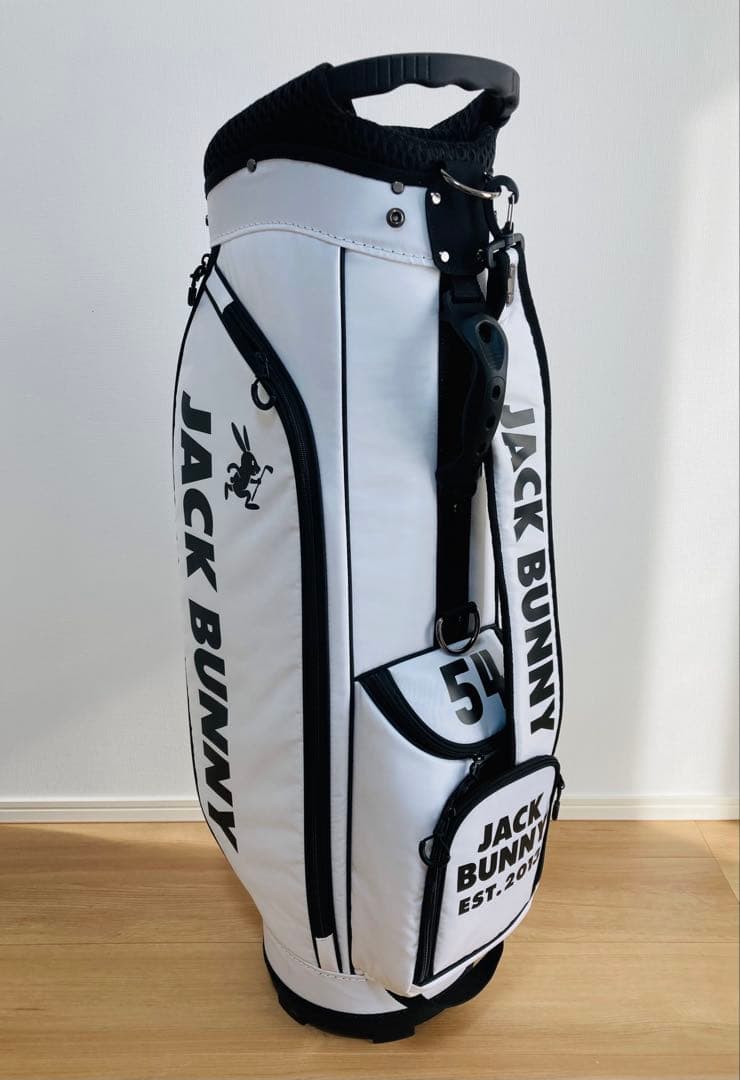 新品 パーリーゲイツ ジャックバニー 定番キャディバッグ 自立型 46インチ 白