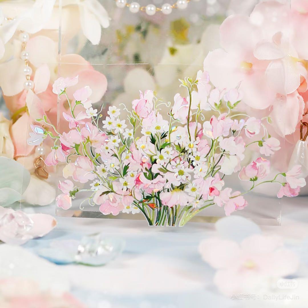 【9399】海外　マステ　2m/4m/10m巻　貝殻光マスキングテープ　お花系