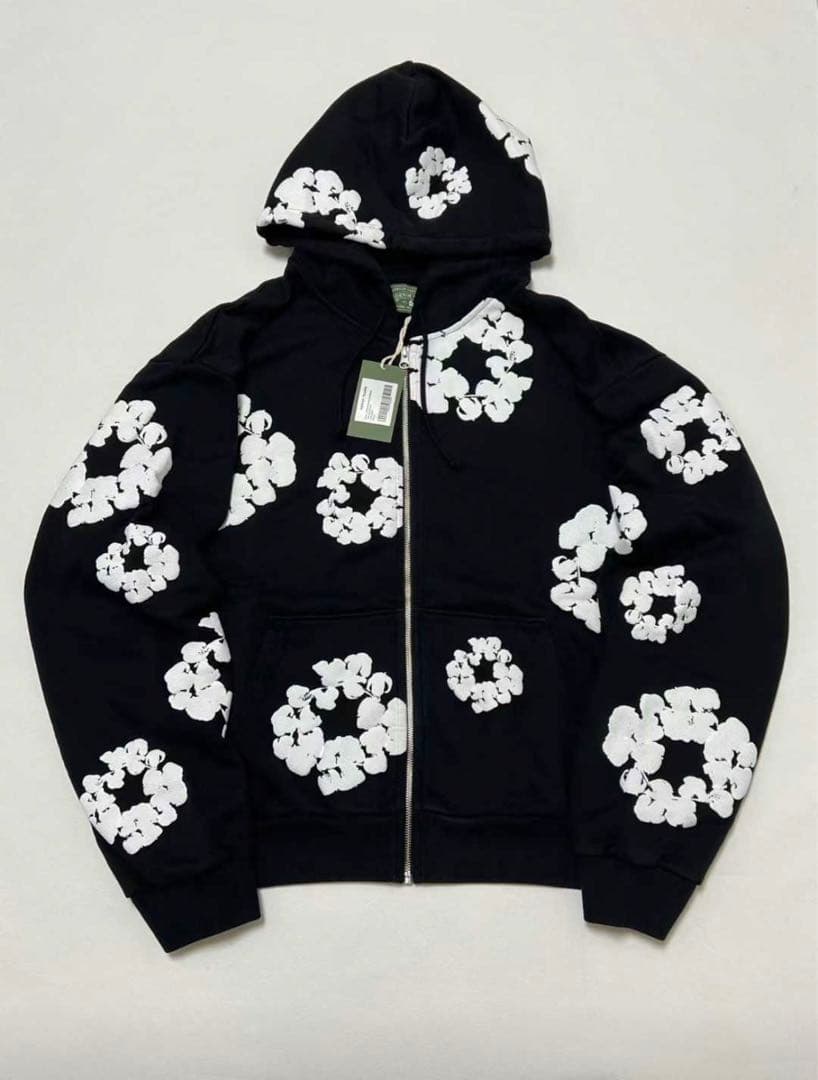トップス DENIME TEARS COTTON WREATH ZIP HOODIE M