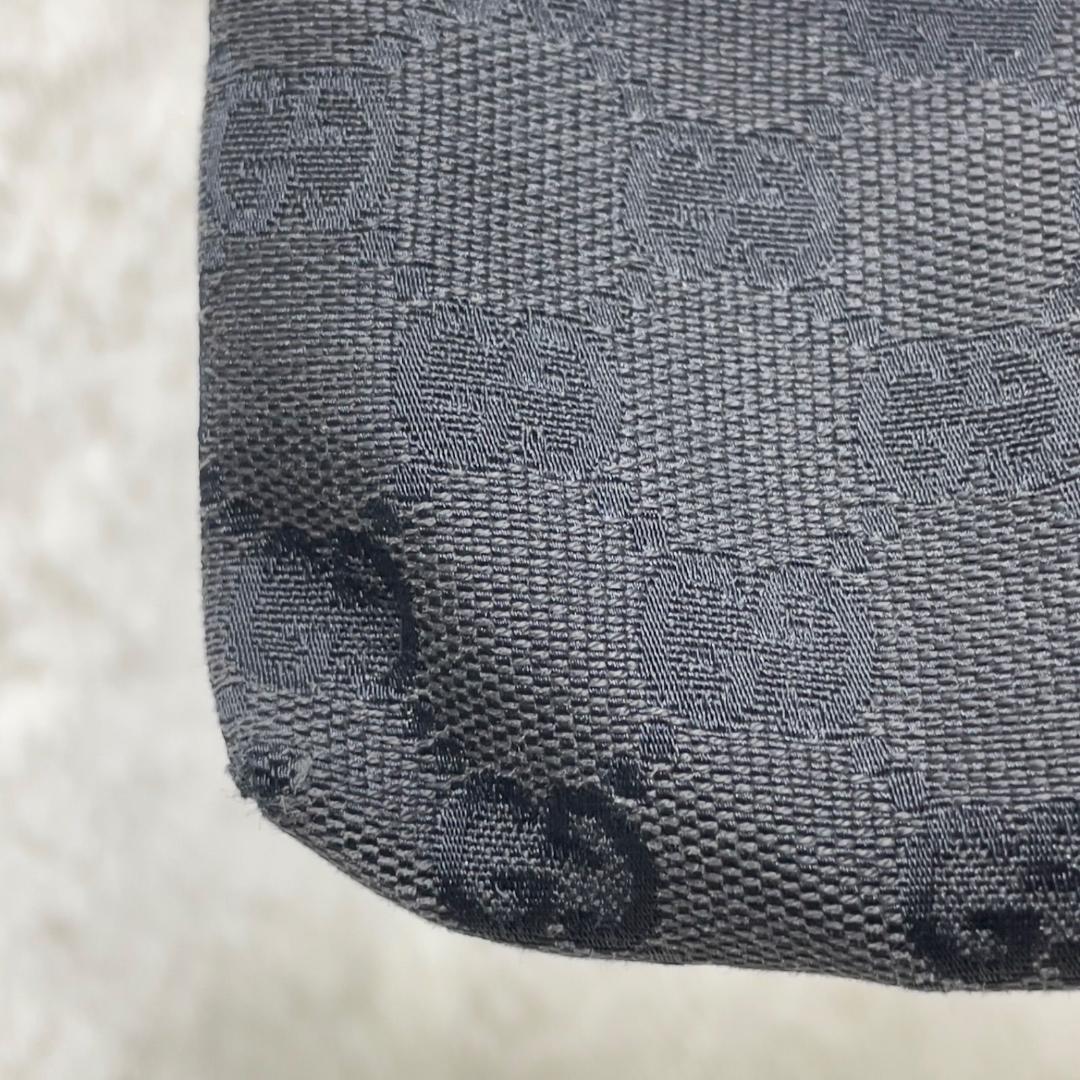 グッチ ボデイバッグ レザー ブラック GGキャンバス ウエストポーチ フラッペ