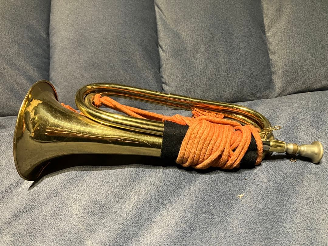 旧日本軍 信号ラッパ（軍用ビューグル）実物｜房紐付き｜音出し確認済み