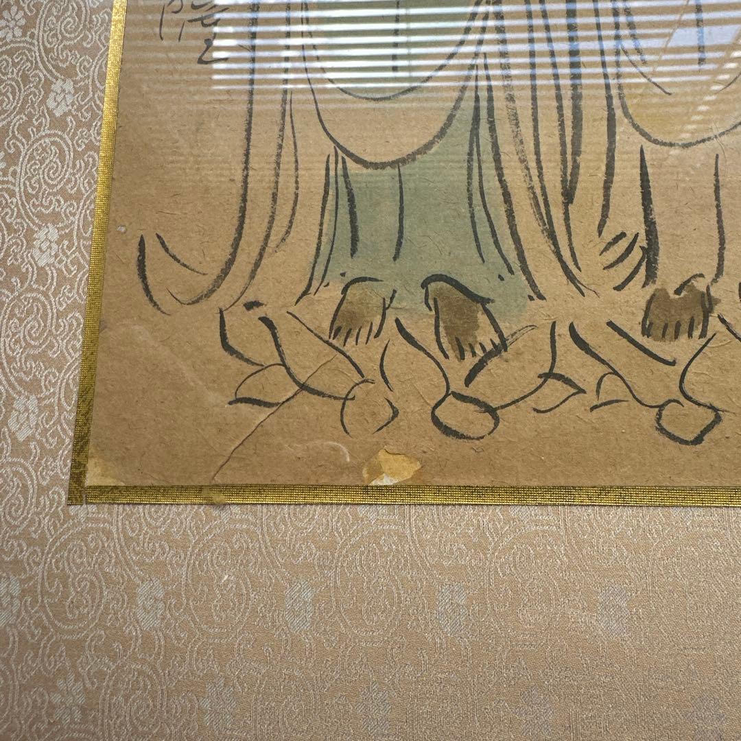 観音菩薩　水墨画