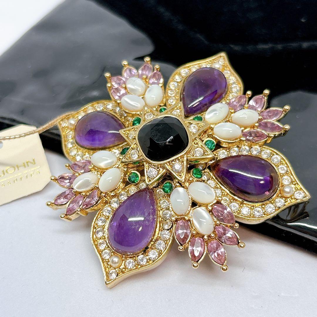 STJOHN セントジョン ビジュー ラインストーン ペンダントトップ ブローチ