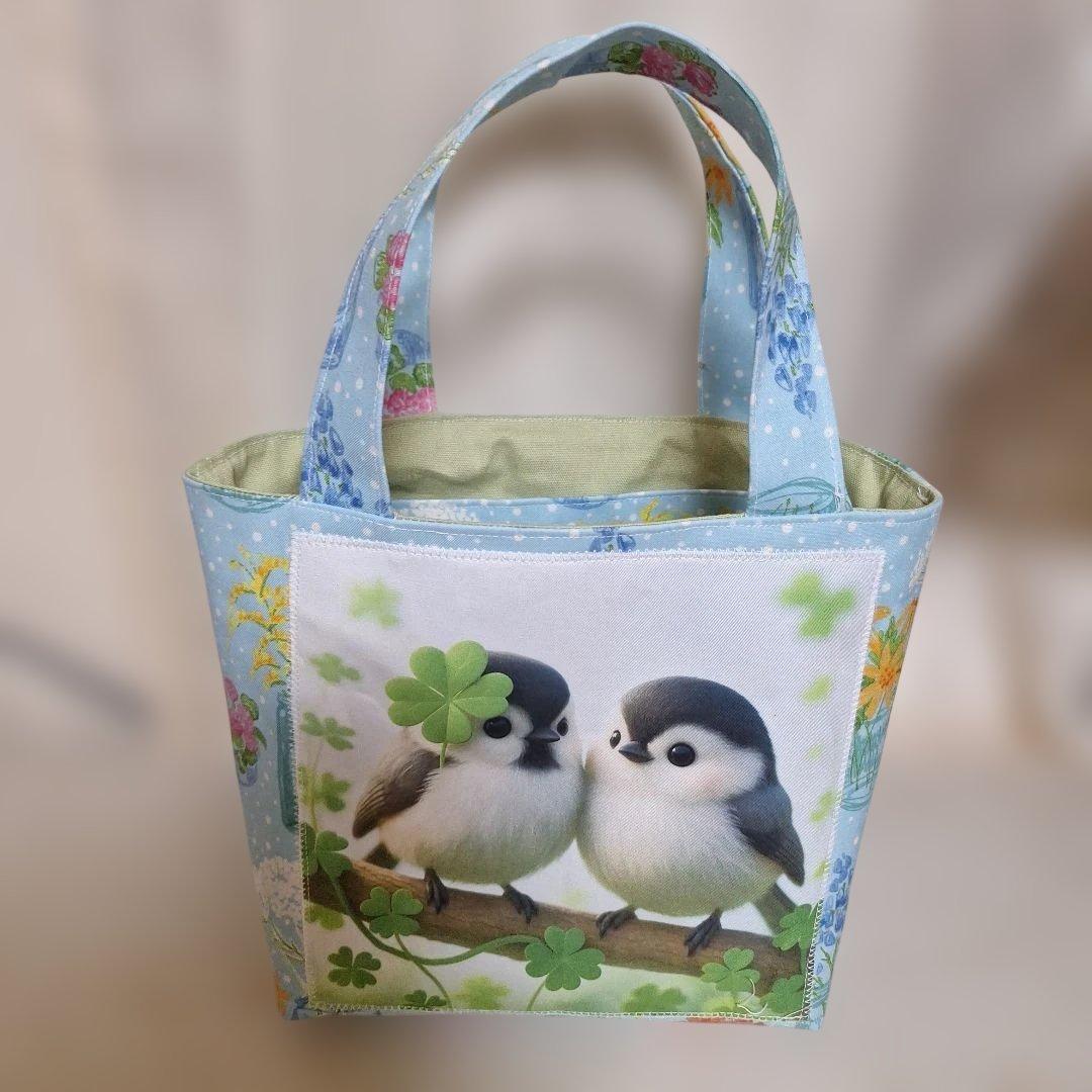 激レアねこパネル生地　ハンドメイド　ミニバック　布バスケット