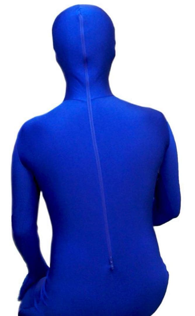 即購入OK。Mサイズロイヤルブルー男性凸仕様ゼンタイフルフェイスマスク全身タイツ