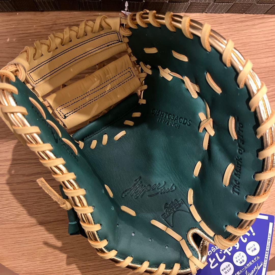 新品 値下げ中軟式少年用ファーストミットローリングス ダークグリーン/キャメル