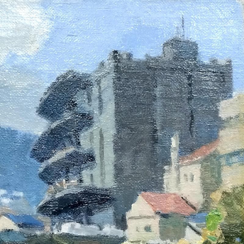 ☆田中 進☆「おたる運河」油絵　F3号　◇財界さっぽろ等表紙絵◇