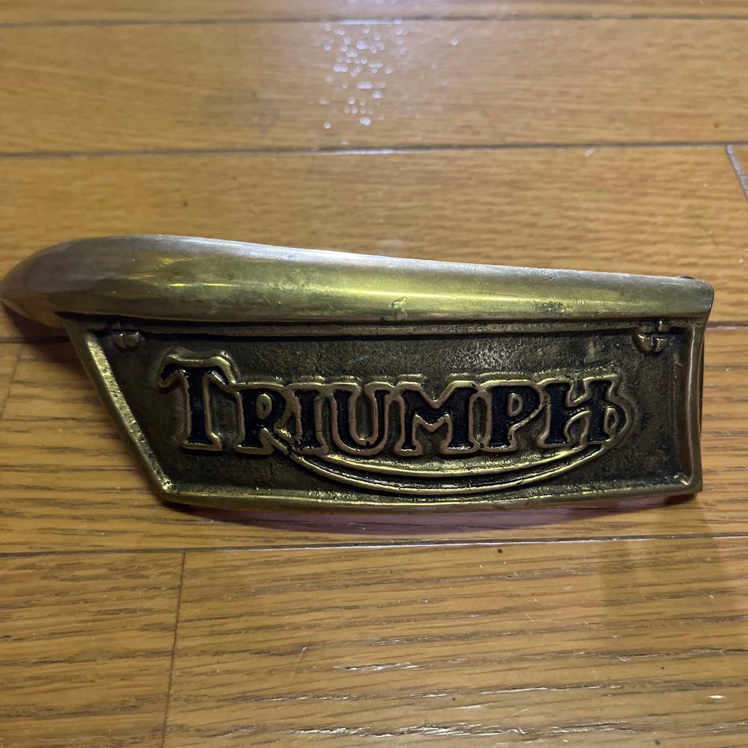 80年代　トライアンフ　真鍮ベルトバックル　古着、バイク好き　#トライアンフ