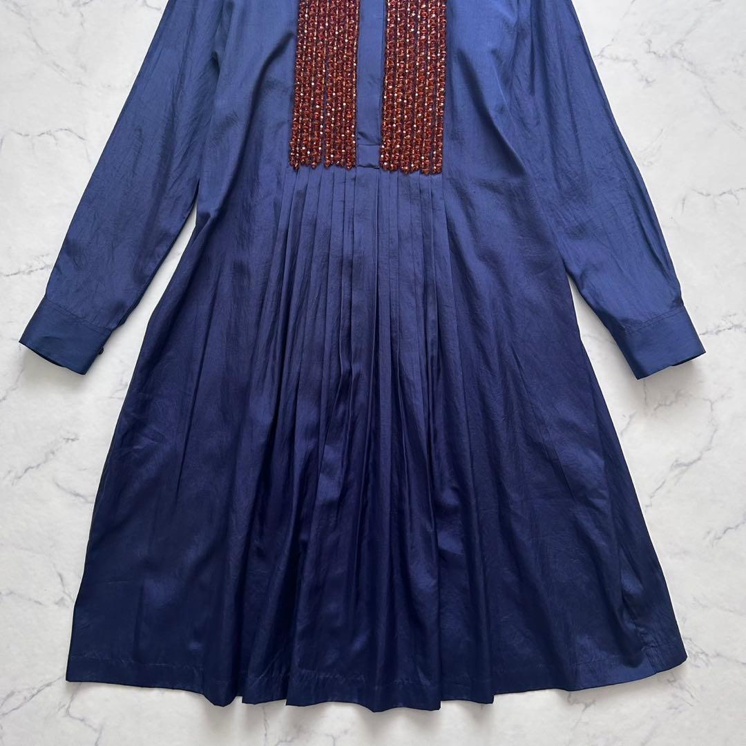 DRIES VAN NOTEN シルク　ウール 総柄 パッチワーク ドレス