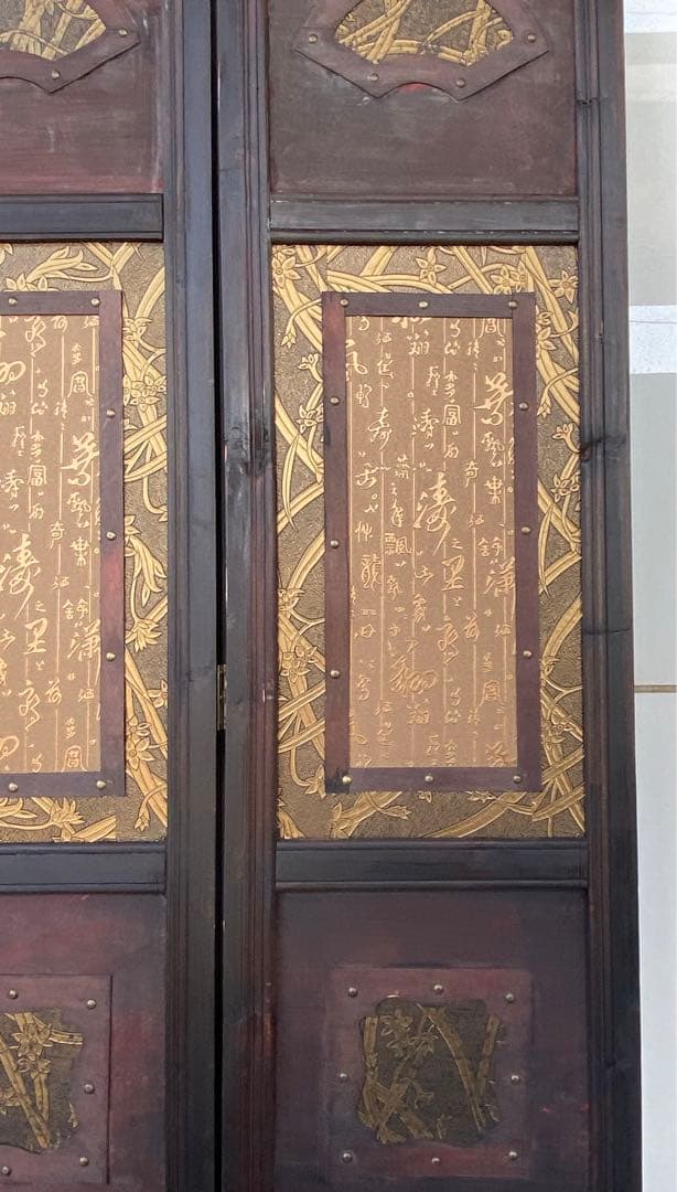 唐物 中国风の骨董品木屏風　年代不詳骨董品　入手困難 割引相談可3