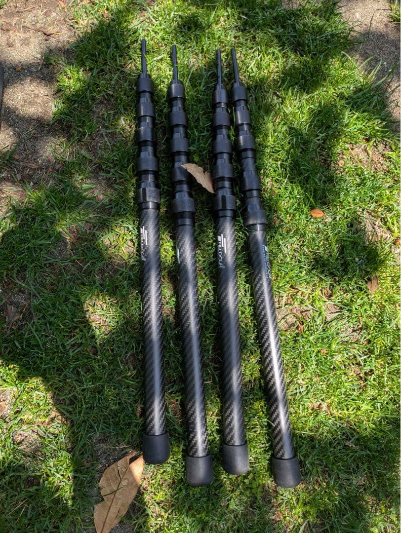FIELDOOR カーボン タープポール テントポール 伸縮式 4本セット
