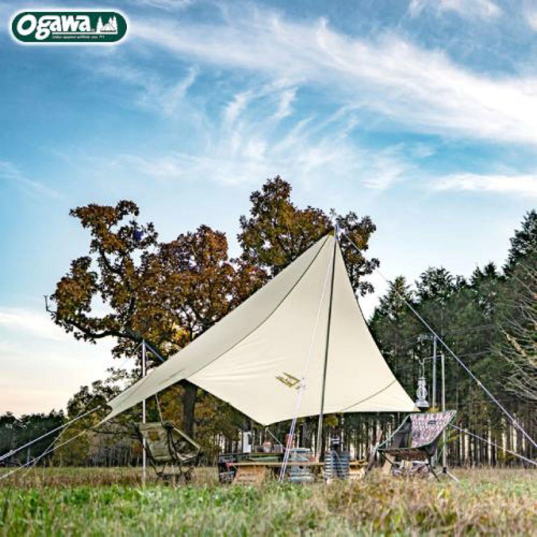 Ogawa オガワキャンパル　TC ホワイトタープ ポールセット　使用1回美品