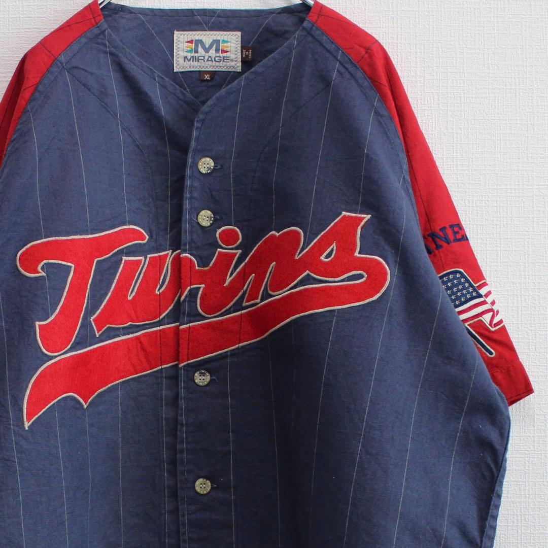 90's Minnesota Twins クーパーズタウン XL古着ゲームシャツ