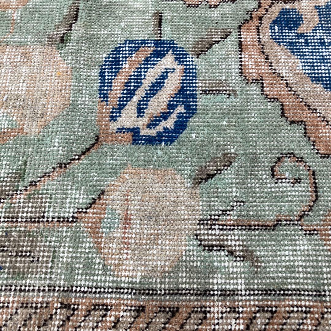 デニムブルー✳︎72×188 ベージュ　ロング　ランナー　トルコヴィンテージラグ