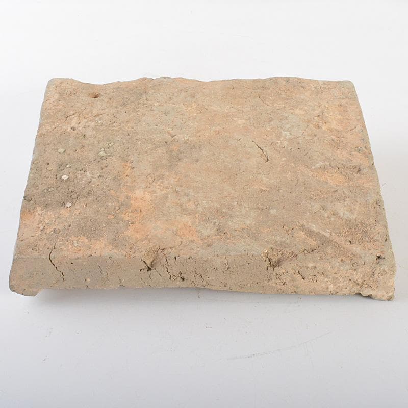 中国　朱泥　人物刻　陶版　壁飾　V　R6812